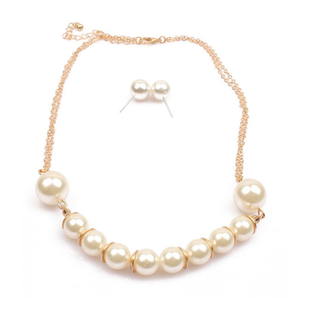 Most Popular Fashion Peal Bead Necklace Jewelry Set
