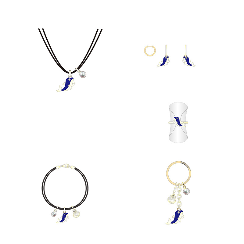 Super Popular Blue Whale Lucky Jewelry Set