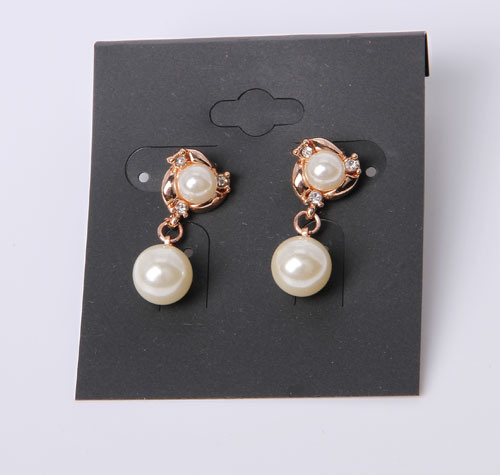 Fashion Jewelry Earring with Cat Eye and Rhinestone Rose Gold Plated