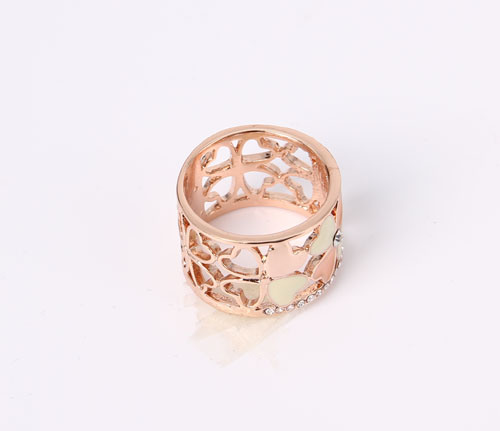 Rose Gold Plated Fashion Ring with Stones