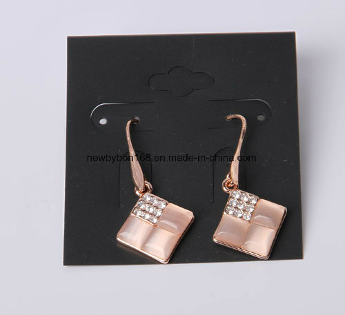 Rose Gold Fashion Jewelry Earrings with Blue Glass Beads