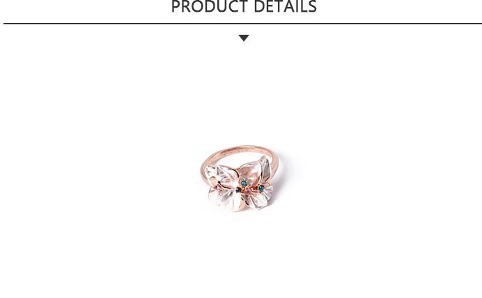 Newest Fashion Jewelry Flower Pattern Glod Ring with Rhinestone