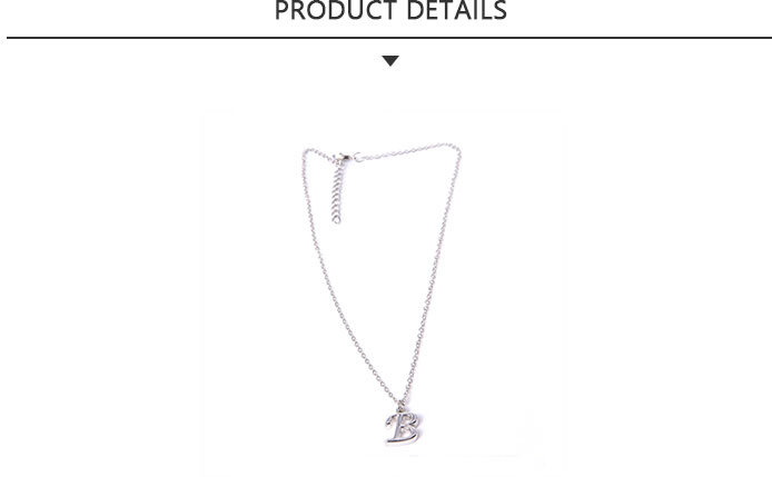 Hot Sale Fashion Jewelry Silver Letter B Pendant Necklace