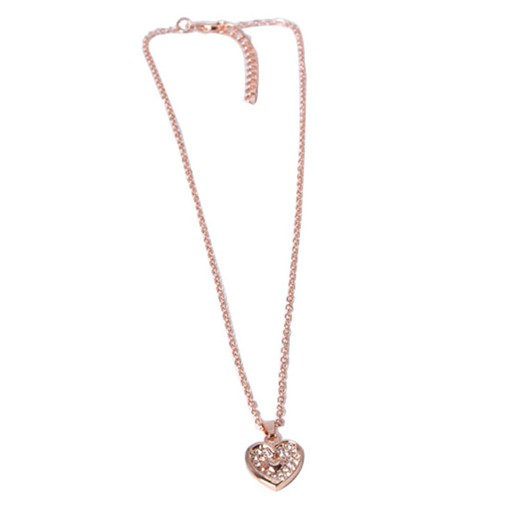 Fashion Jewelry Set Heart Pendant Necklace with Rhinestone