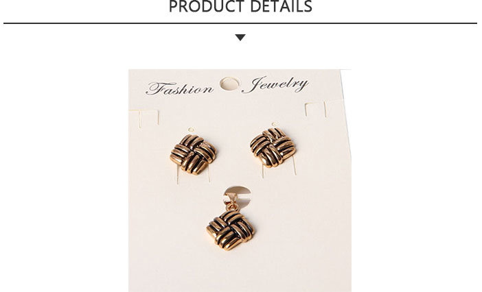 Contracted Fashion Gold Woven Pattern Jewelry Set
