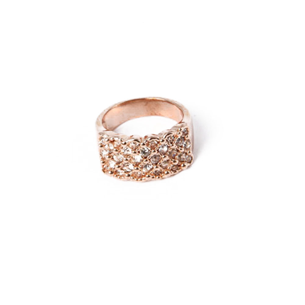 Fashion Jewellery 8-Shaped Glod Ring with Colorful Rhinestone