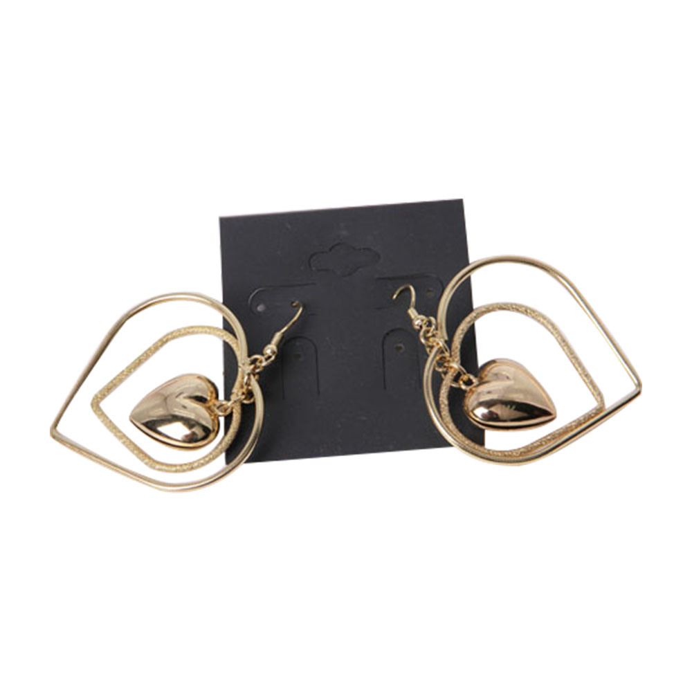 New Style Fashion Jewelry Gold Triple Heart Pendant Earring