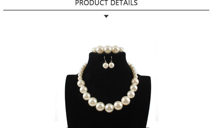 Most Popular Fashion White Bead Necklace Jewelry Set