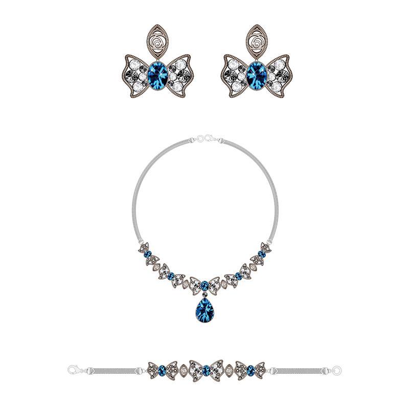 The Latest Silver Jewelry Set with Sapphire