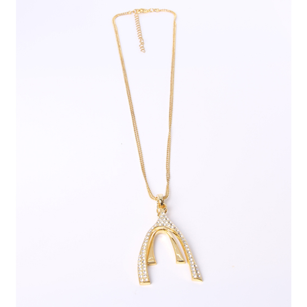 Fashion Jewelry Gold Pendant Necklace with Leaves