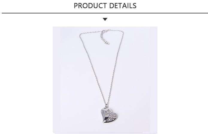 Sample Available Fashion Jewelry Heart-Shaped Silver Pendant Necklace