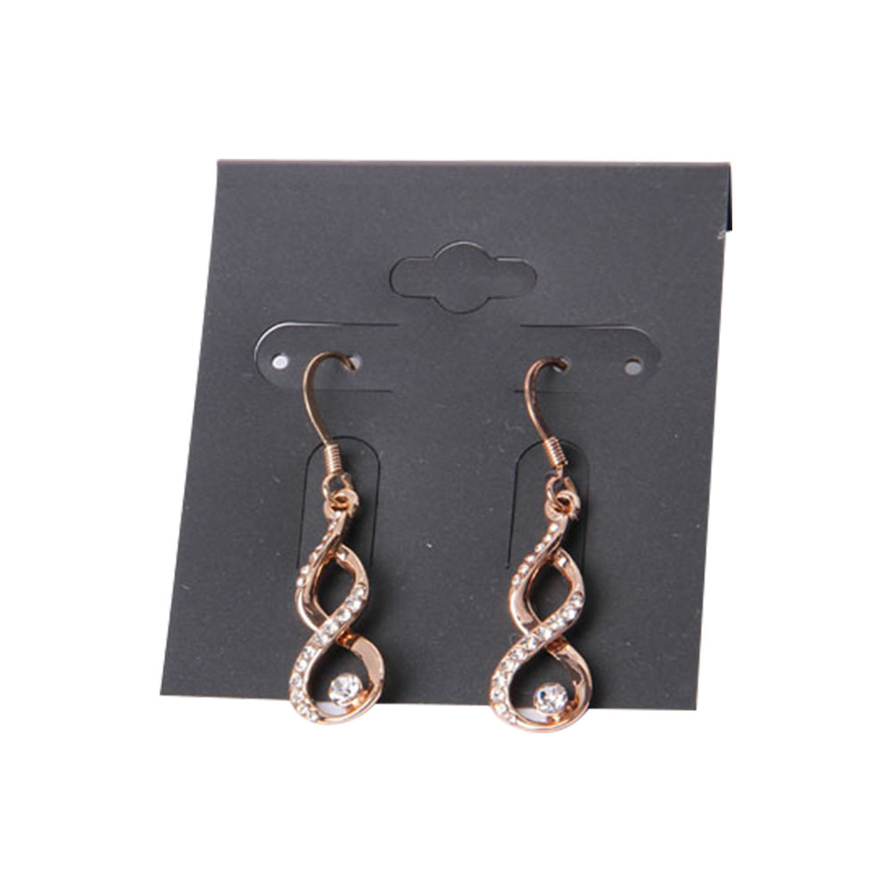 Infinity Shape Fashion Jewelry Earrings with Rhinestones Rose Gold Plated