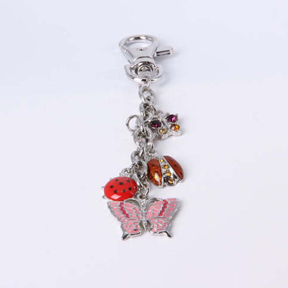 Exquisite Keychain with High Heel Pattern and Diamond