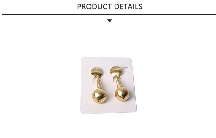 Fashion Jewelry Earring with Round Bead Gold Plated