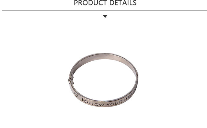 Promotional Charm Stainless Steel Bracelet with Lettering