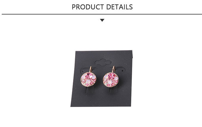 Fashion Jewelry Pink Rhinestone Pendant Earrings