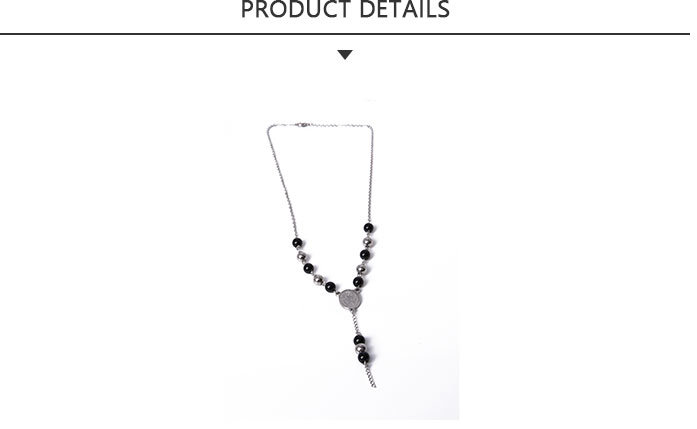 Wholesale Fashion Jewelry Back Beaded Pendant Necklace