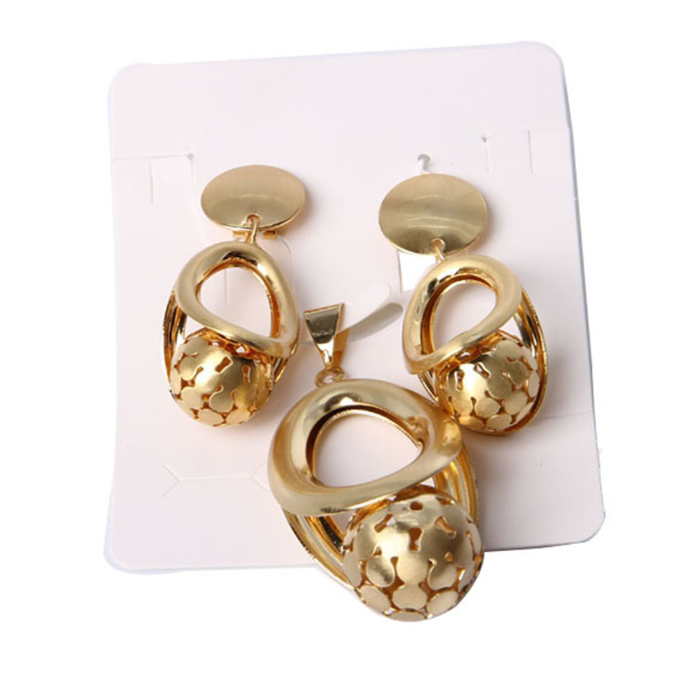 Hot Sale Fashion Gold Plating Roundness Shape Jewelry Set