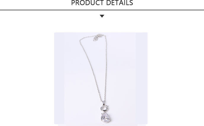 Professioanl Fashion Jewelry Silver Pendant Necklace with Rhinestone