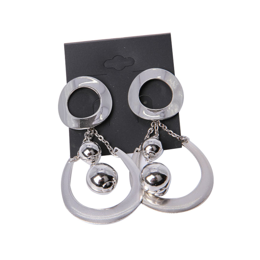 New Design Fashion Jewelry Silver Earrings with Black Flowers
