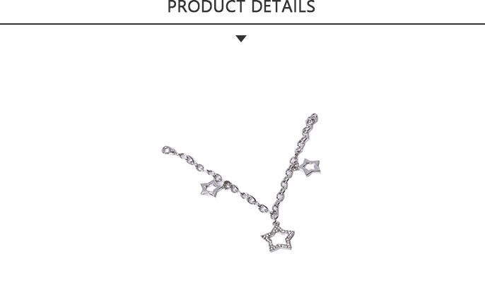 Quality Fashion Jewelry Charm Silver Bracelet with Star