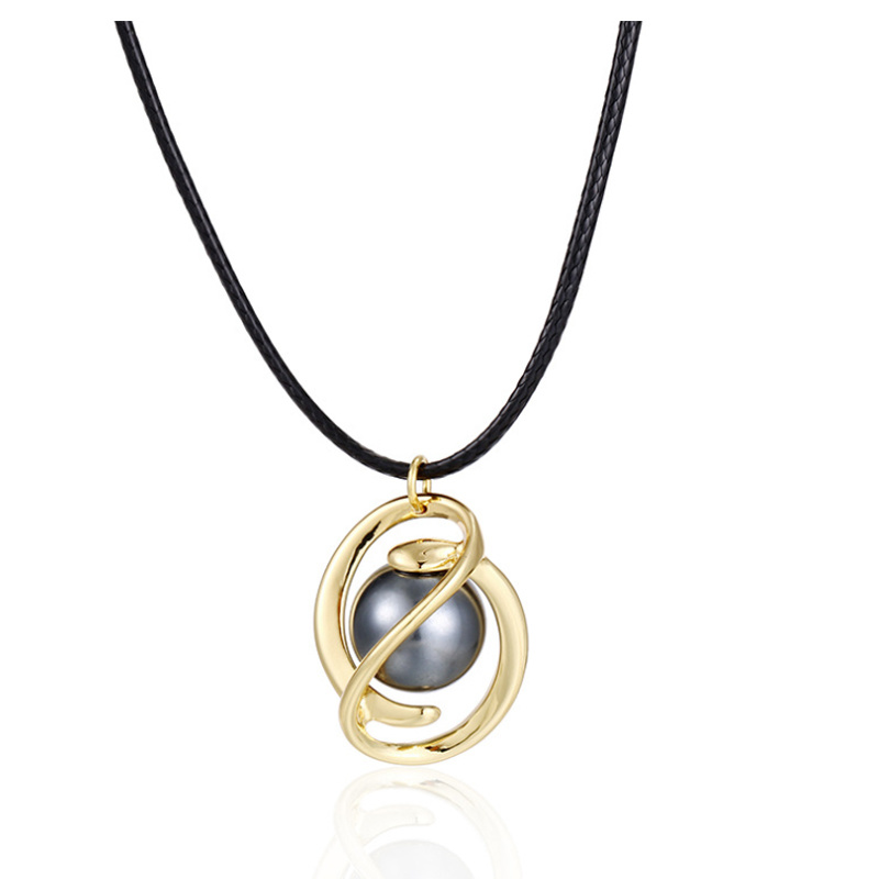 High Quality Black Rope Conch Long Necklace
