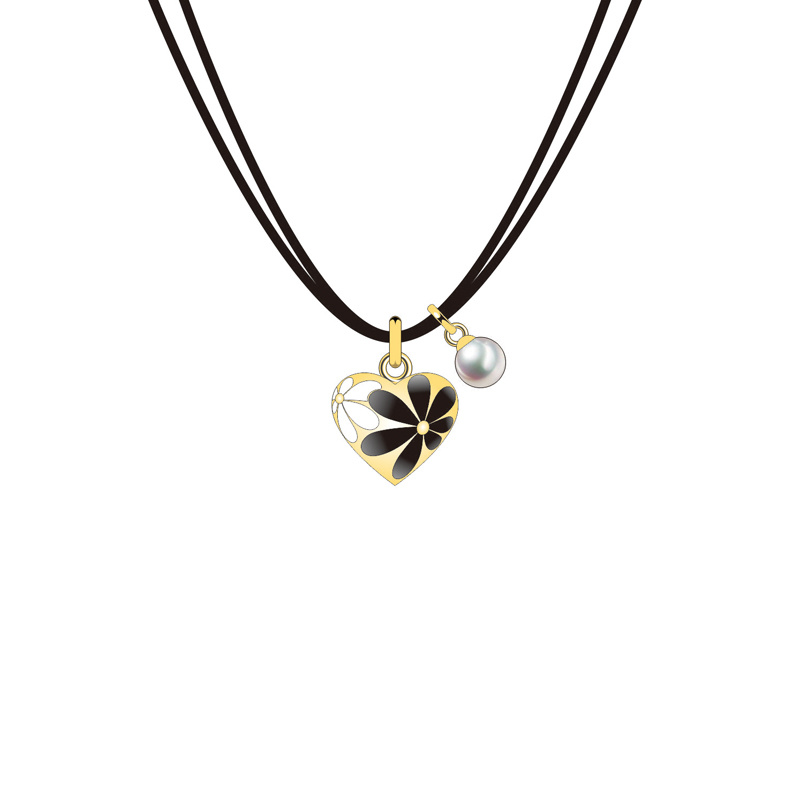 Low Price Classic Gold Pearl Black Flower Chinese Style Jewelry Set