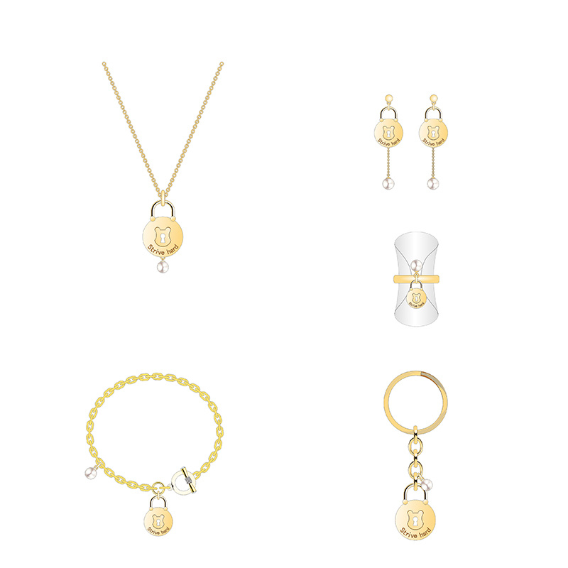 New Popular Gold Lock Jewelry Sets