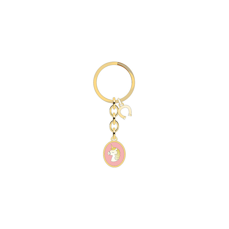 Oval Pink Double-Sided Fantasy Unicorn Jewelry Set