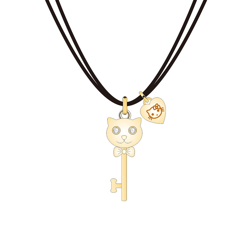 Golden Cat Head Creative Design Jewelry Set