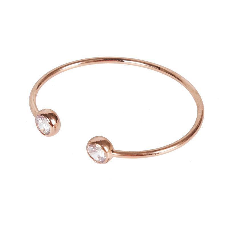 Chinese Style Design Double Diamond Rose Gold Bracelet