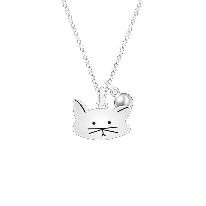 Vertical Type Cute Big Head Cat Jewelry Set