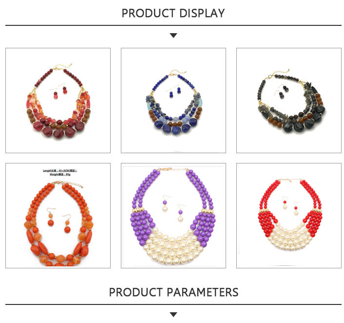 China Manufacturer Fashion Black Bead Necklace Jewelry Set