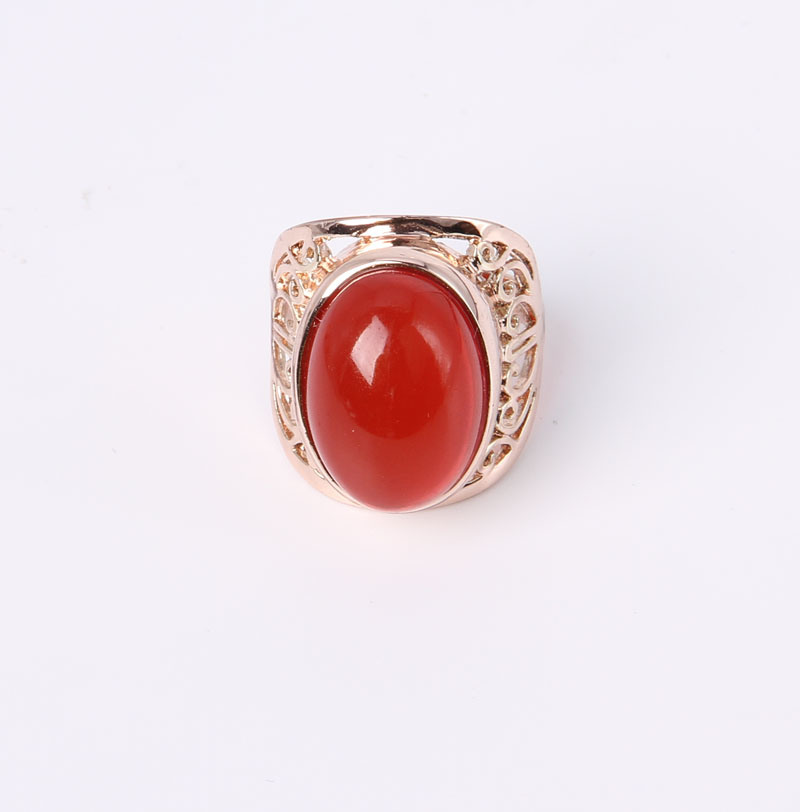 Fashion Jewelry Ring with Red Color Glass Stone