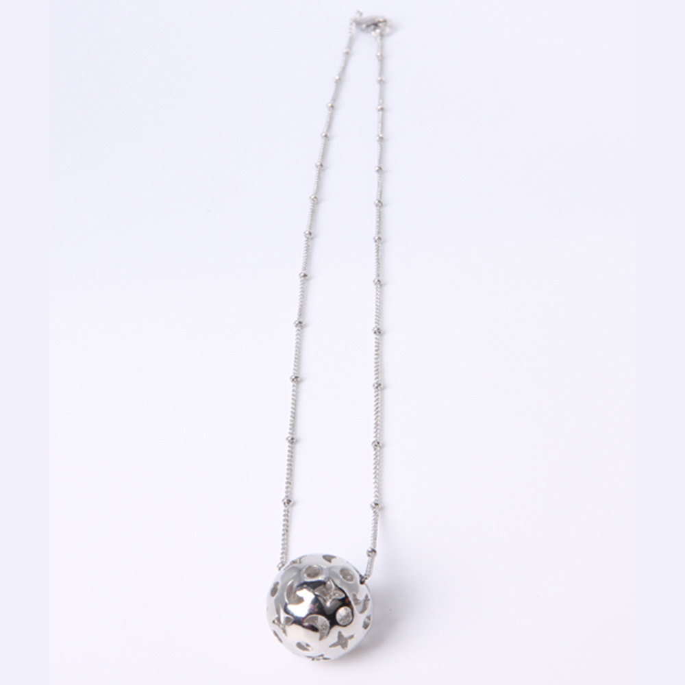 High Quality Fashion Jewelry Spherical Silver Pendant Necklace
