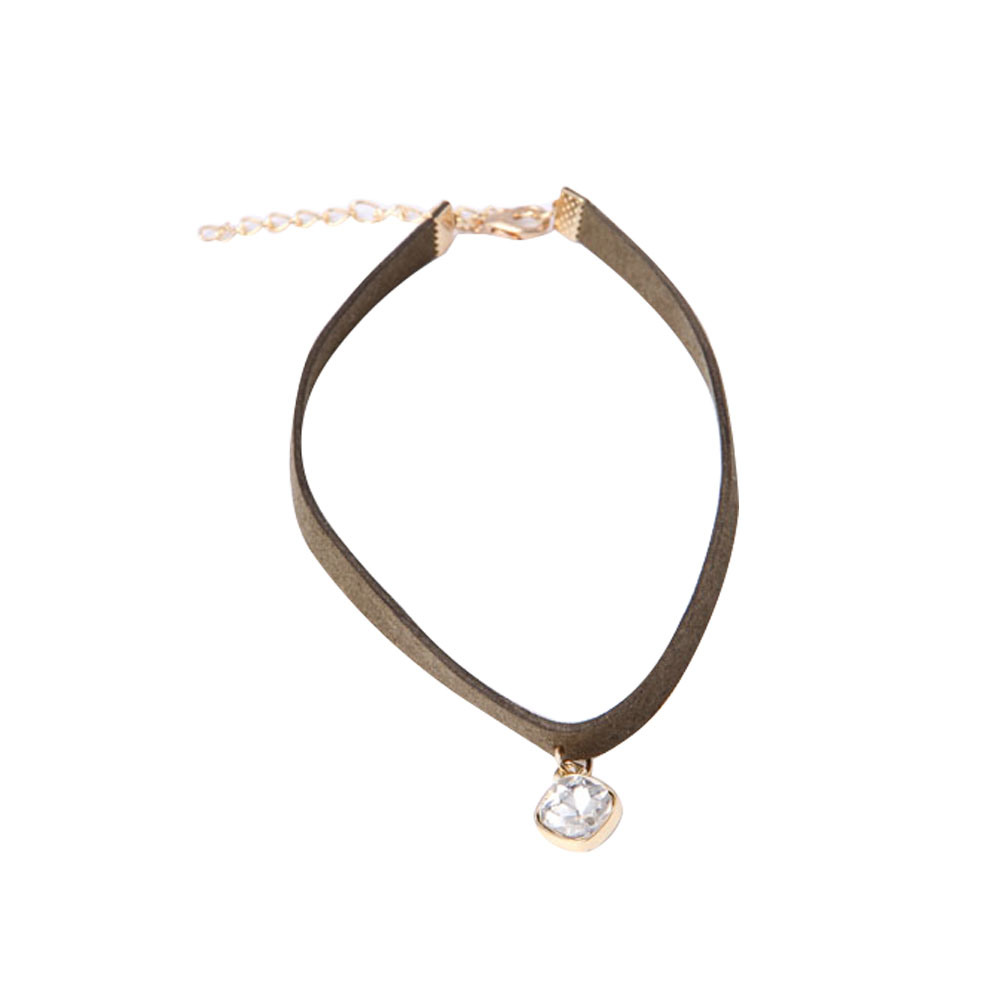 Wholesale Fashion Jewelry Choker Brown Fabric Necklace