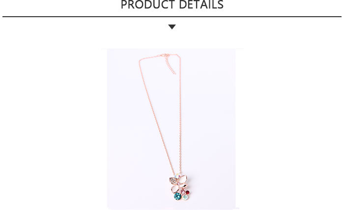 Most Popular Gold Pendant Necklace with Colored Rhinestones