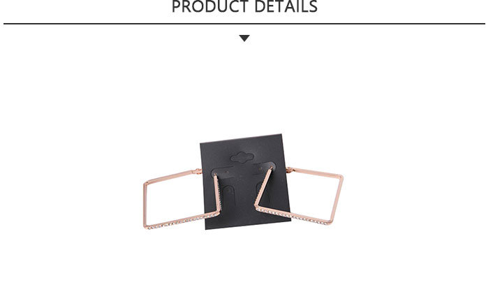 Top Quality Fashion Jewelry Gold Square Earring