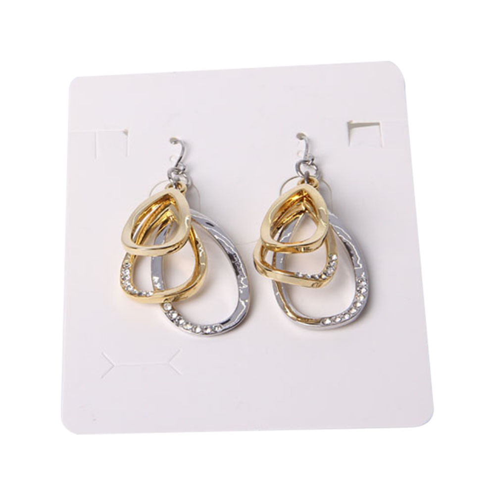 Gold Plated Fashion Jewelry Rhinestones Earrings with Tassel Chain