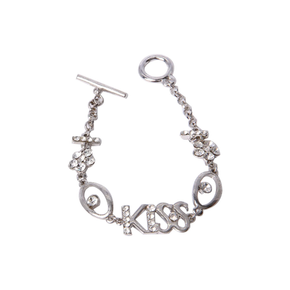 Customized Fashion Jewelry Alloy Bracelet with Black Agate Stone