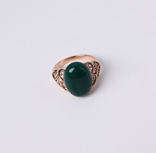 Fashion Jewelry Ring with Green Stone