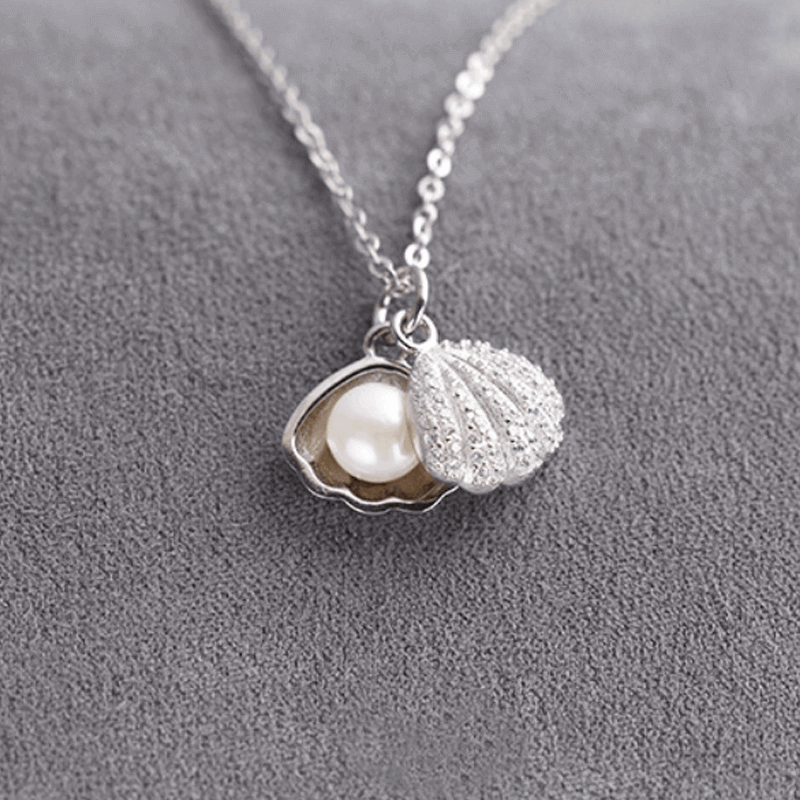 Sterling Silver Mothershell Pearl Pendant Fashion Necklace