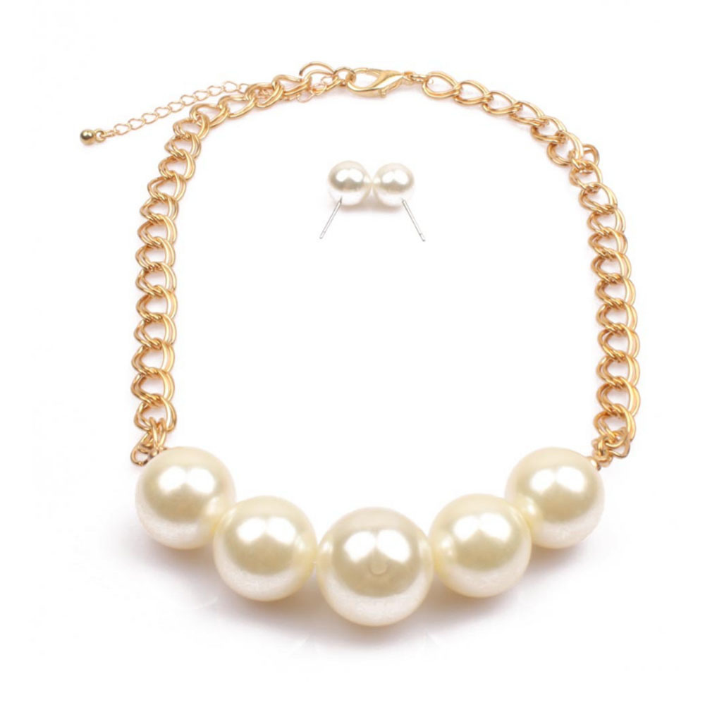 Most Popular Fashion Peal Bead Necklace Jewelry Set