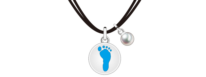 Customized Innovative Design Cute Silver Baby Feet Jewelry Set