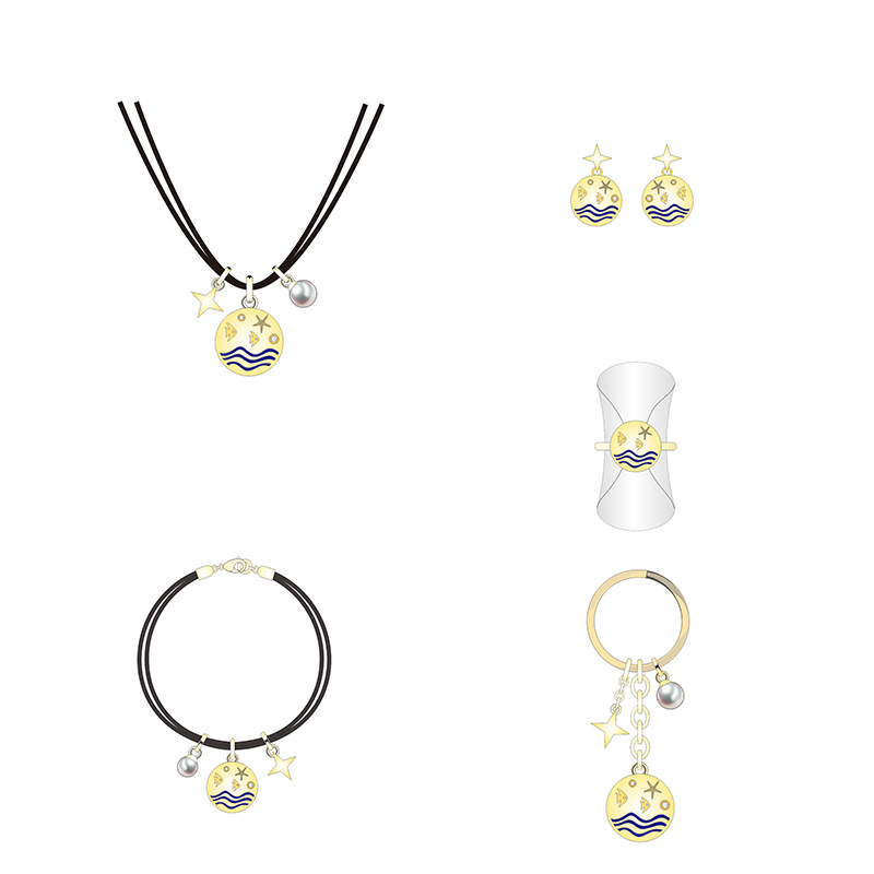 Factory Direct Golden Spherical Tropical Style Jewelry Set