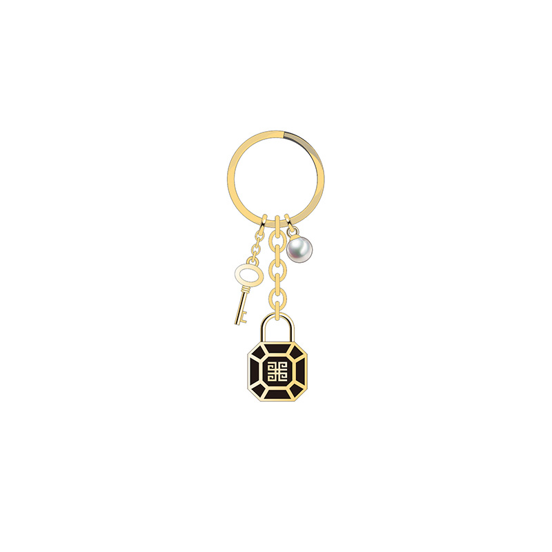 Chinese Classical Black Gold Lock Jewelry Set