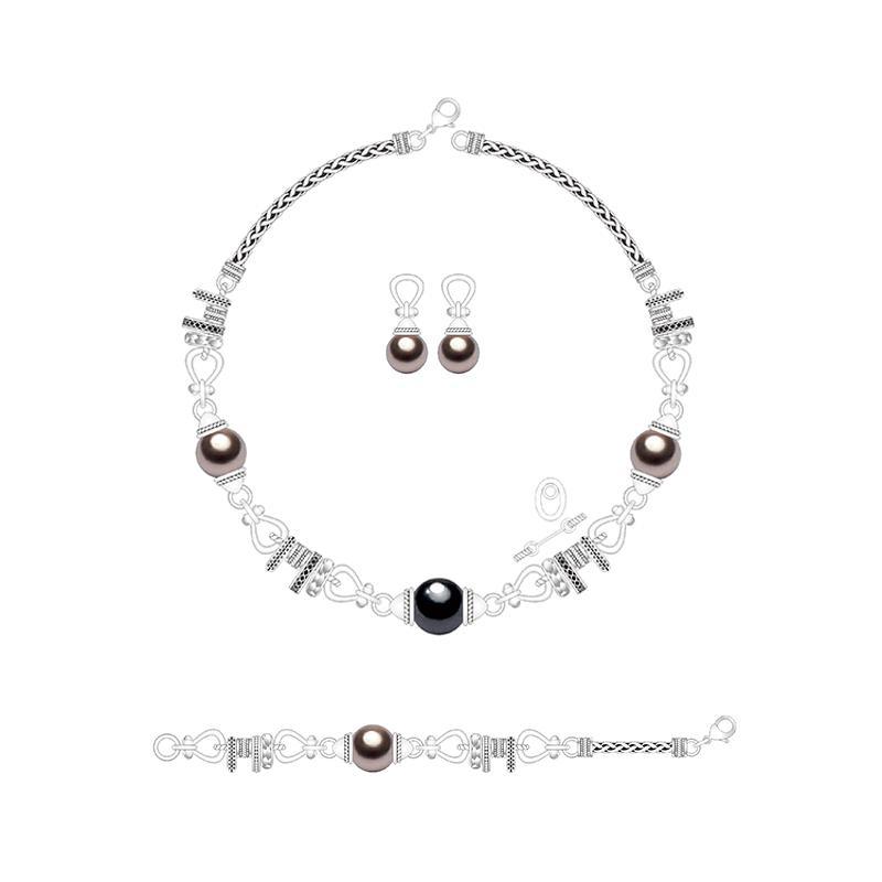 Sparkling Silver Jewelry Set with Gemstones
