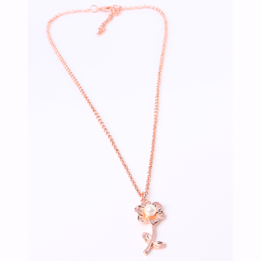 Newest Design Fashion Jewelry Gold Pearl Flower Necklace
