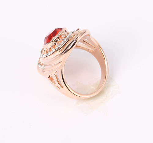 Rose Gold Plated Fashion Ring with Stones