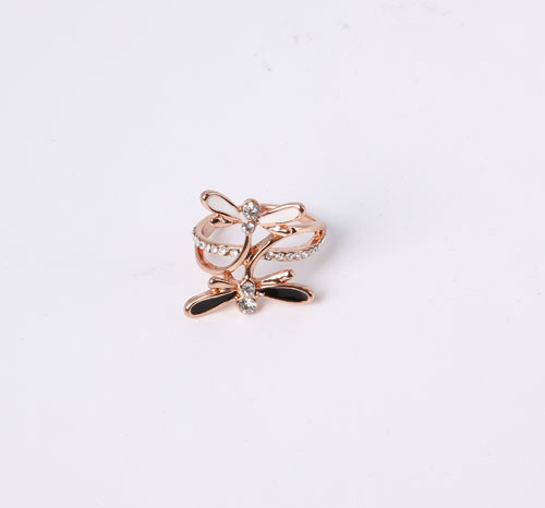 Rose Gold Fashion Jewelry Ring with Dragonfly Design